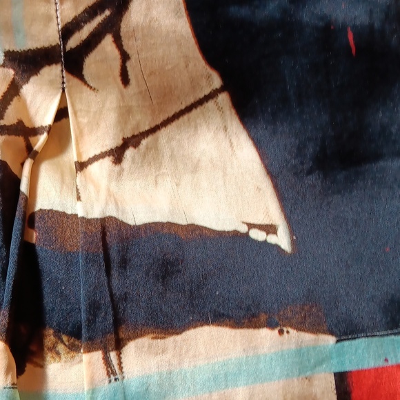 Aventures des toiles vintage silk blend graphic skirt 90s - Picture 5 of 5